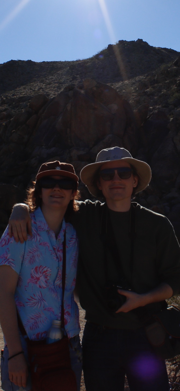 Ian and Nicole in the desert mountains
