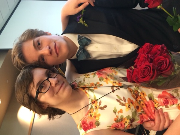 Ian and Nicole dressed up together